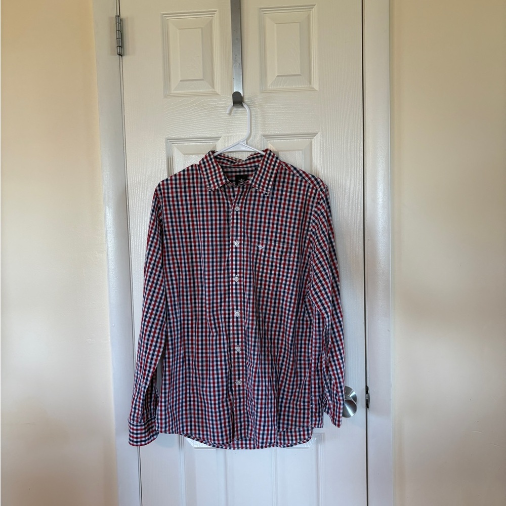 Docker’s - Men's Red & Blue Checked Button-Down Shirt